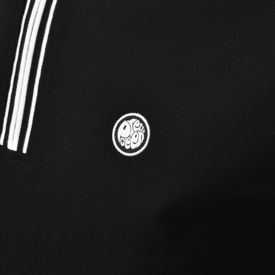 Alternative Image for ProductPretty Green Contrast Zip Polo T Shirt Black3